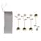 Hello Honey® 5.5" Stainless Steel & Brass Spoons with Flower Handles & Drawstring Bag